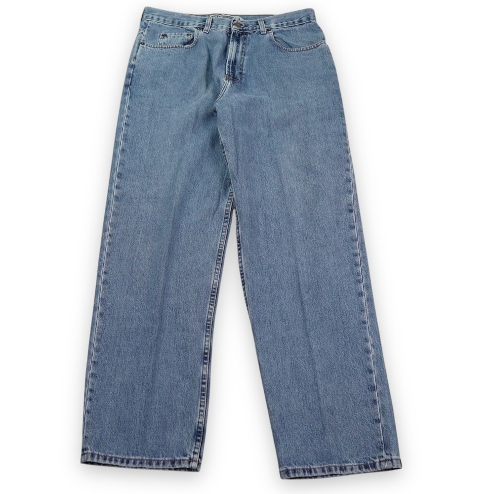 VTG Old Navy Baggy Jeans Mens 34x32 Blue Denim Cotton USA Fabric Skater